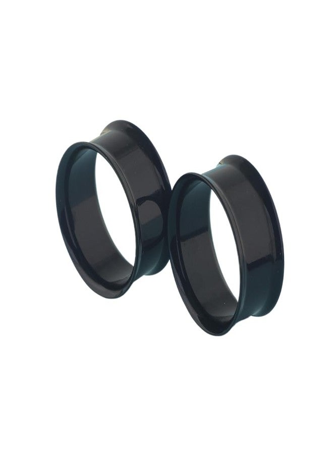 Decentraland 2 Pcs Black Simplicity Acrylic Double Flared Ear Gauges Ear Plugs Tunnels Body Piercing Jewelry 00g(10mm) - Image 1